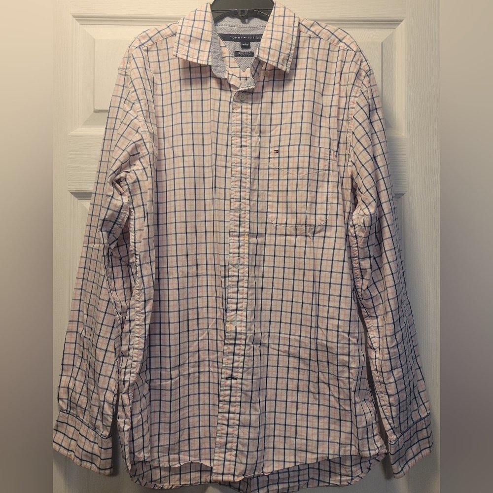 Mens Dress Shirt, Medium, Classic Fit, Tommy Hilfiger